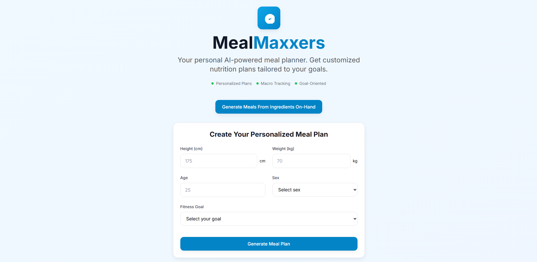 MealMaxxers Project Preview